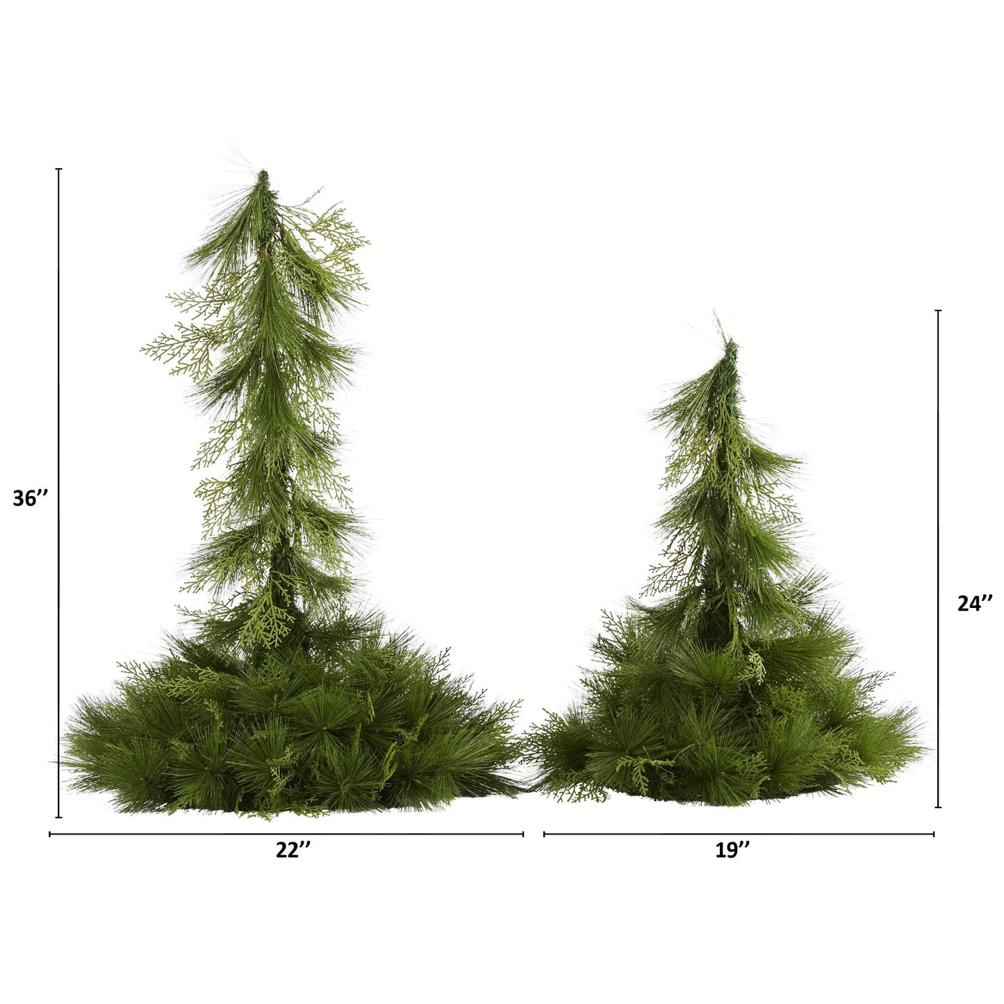 24” and 36” Table Top/Hanging Artificial Christmas Decor (Set of 2) - Tampa Home & Garden Store