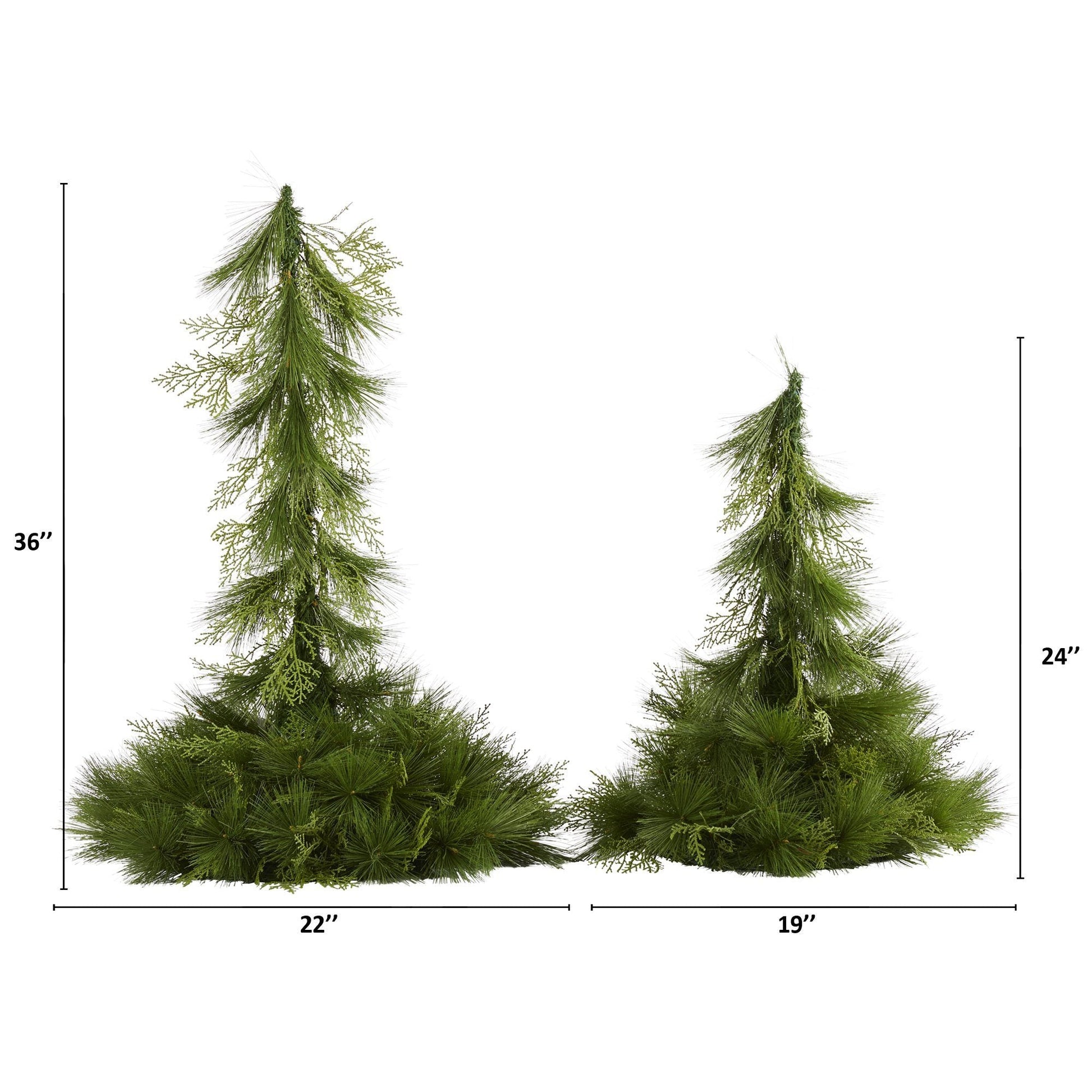 24” and 36” Table Top/Hanging Artificial Christmas Decor (Set of 2) - Tampa Home & Garden Store