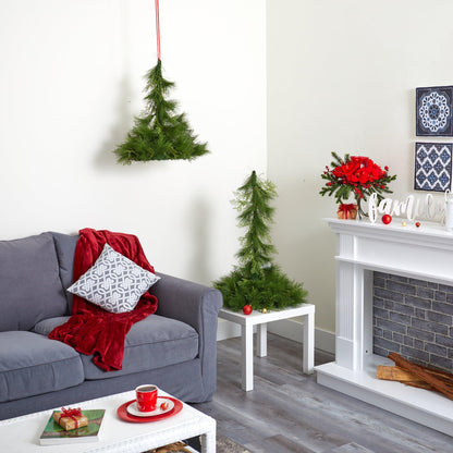 24” and 36” Table Top/Hanging Artificial Christmas Decor (Set of 2) - Tampa Home & Garden Store