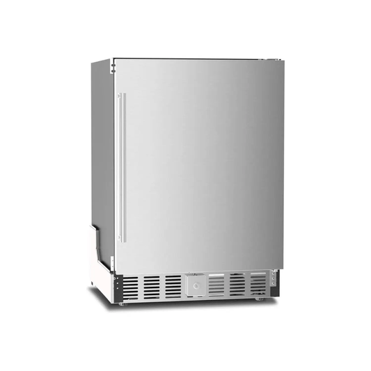 24 Inch Kismile indoor outdoor beverage refrigerator, stainless steel, door with vertical handle on Tampa Home & Garden Store