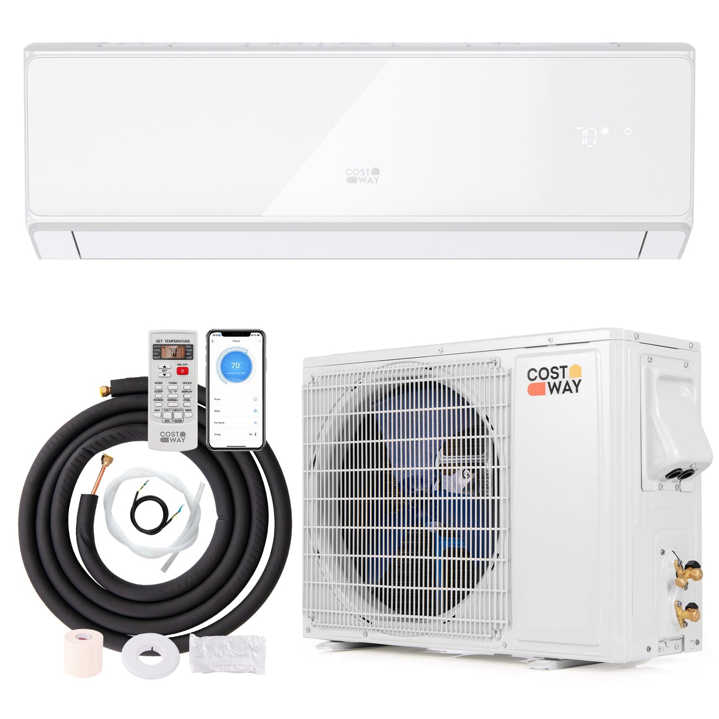 Aire acondicionado y calefactor mini split Energy Star certificado, 24000 BTU 21 SEER2 208-230 V, blanco con wifi