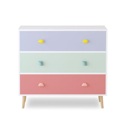 Solid Wood Three Drawer Dresser in the Nursery