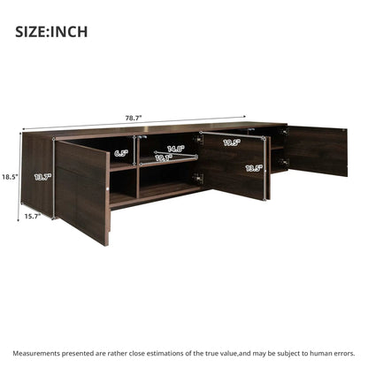 TV Stand for TVs up to 85 dark brown with push openers adjustable shelves cable management on Tampa Home & Garden Store