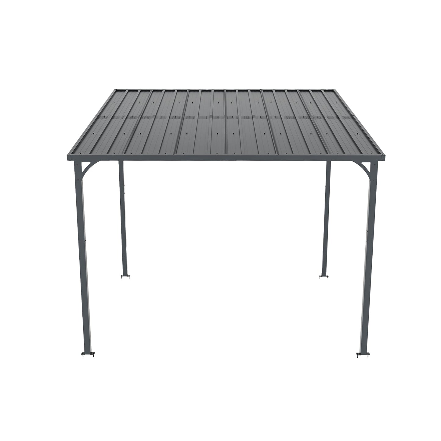 Modern Outdoor Pergola With Metal Inclined Roof