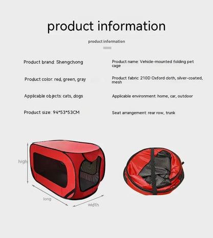 Small Dog Portable Pet Car Cage red fabric with mesh panels foldable carrier on Tampa Home & Garden Store