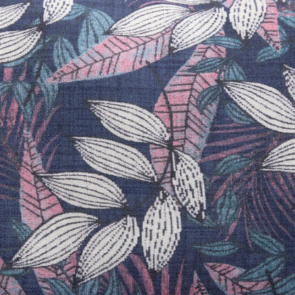 2 Seater Loveseat Sofa in navy blue leaf-pattern upholstery by Unique Piece Furniture on Tampa Home & Garden Store