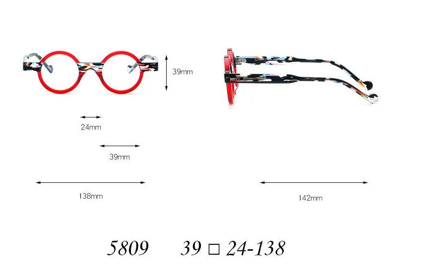Retro Acetate Frames Glasses Frame red round frames with colorful temples FLIPSTYLEZLLC 5809 on Tampa Home & Garden Store