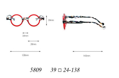 Retro Acetate Frames Glasses Frame red round frames with colorful temples FLIPSTYLEZLLC 5809 on Tampa Home & Garden Store