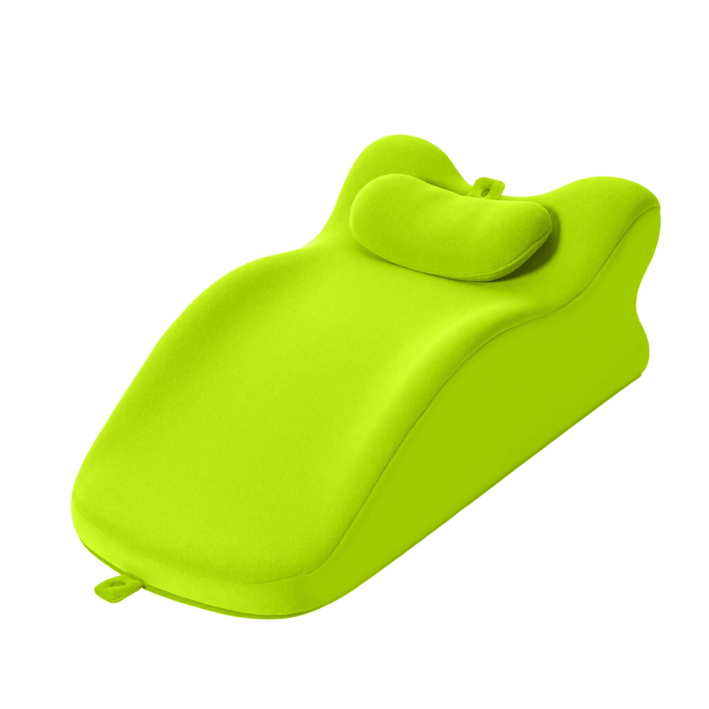 Ergonomic posture wedge pillow in neon lime green for spine alignment by Unique Piece Furniture on Tampa Home & Garden Store