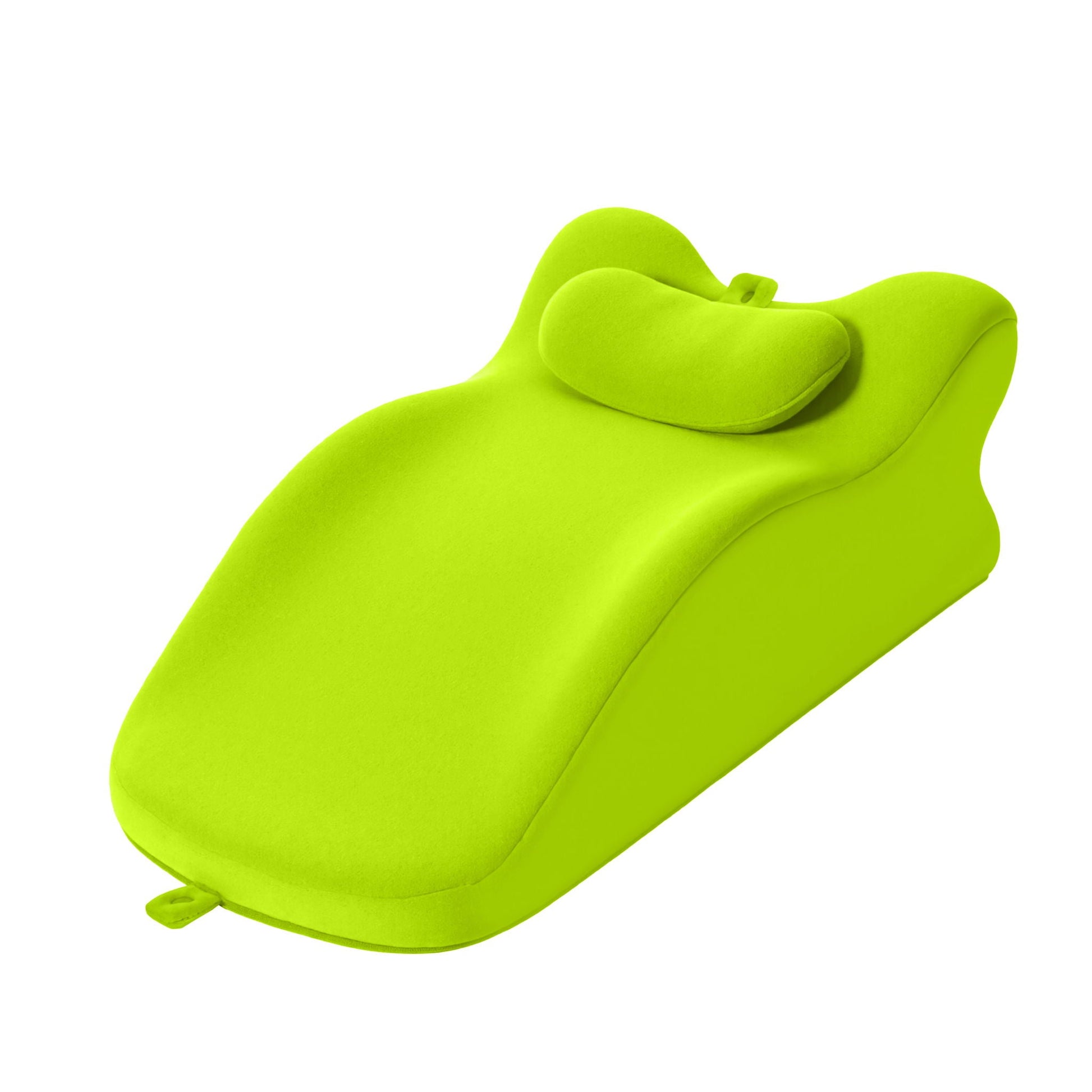 Ergonomic posture wedge pillow in neon lime green for spine alignment by Unique Piece Furniture on Tampa Home & Garden Store