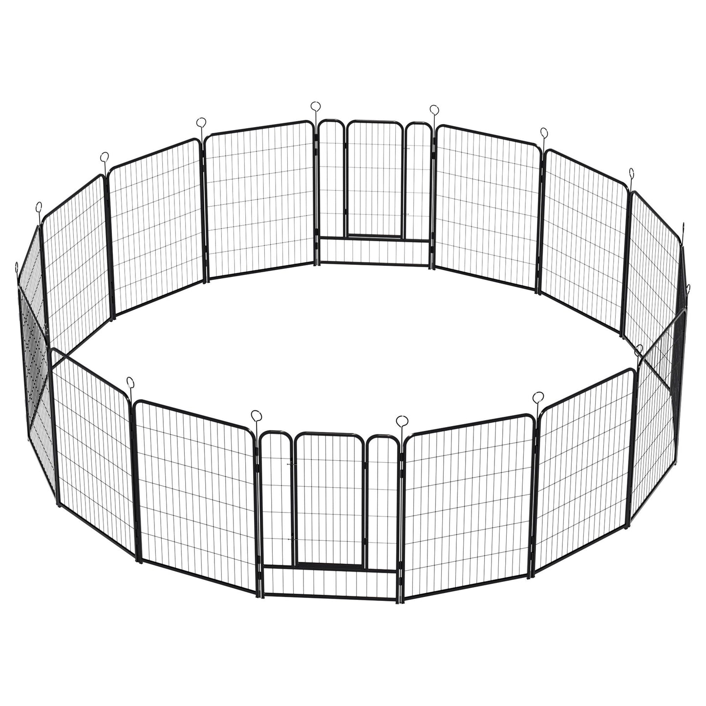 Dog playpen 16 black metal panels indoor outdoor anti skid base HouseOfZazla on Tampa Home & Garden Store