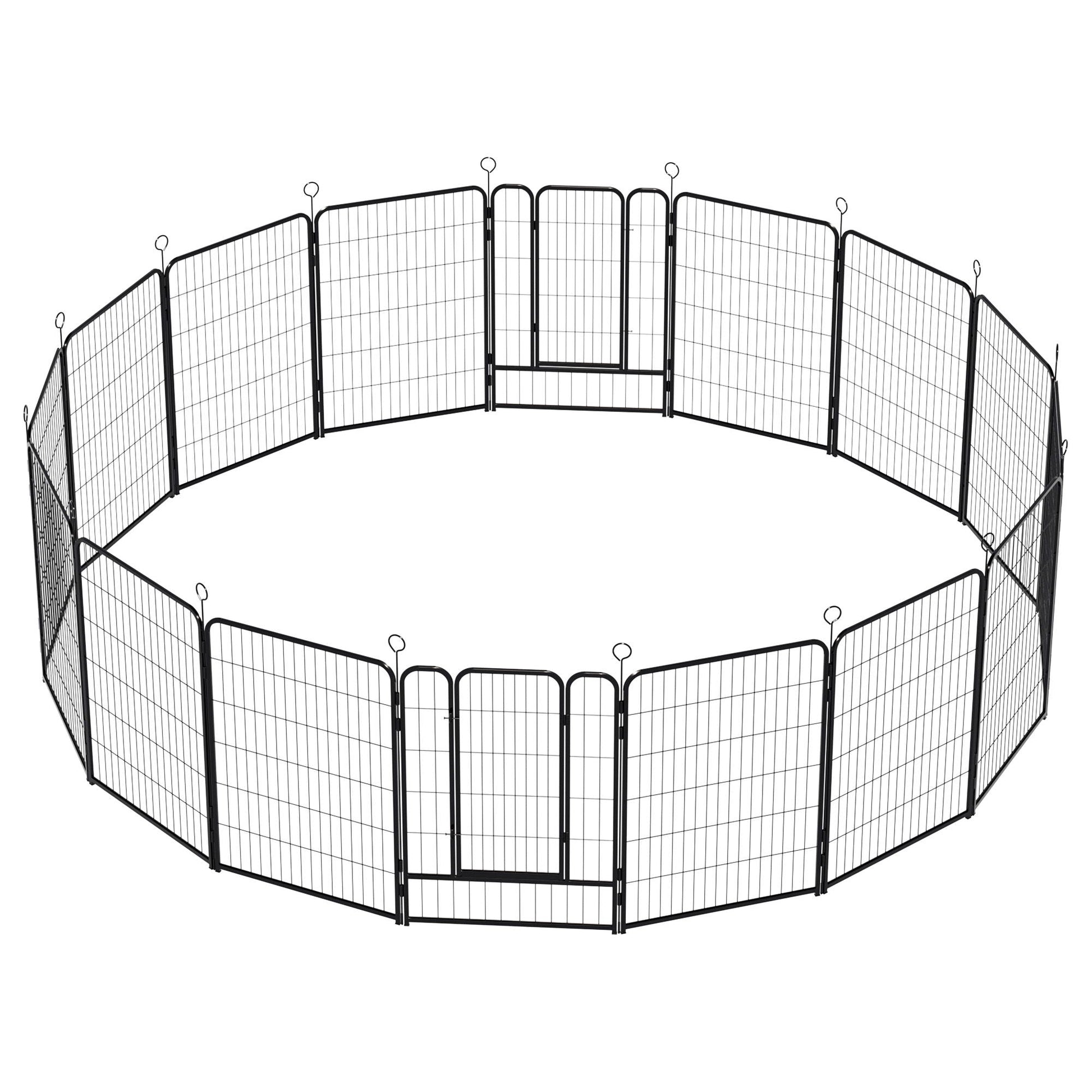 Dog playpen 16 black metal panels indoor outdoor anti skid base HouseOfZazla on Tampa Home & Garden Store
