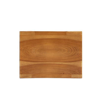 Brown reclaimed wood stool ottoman top with visible grain and square edges on Tampa Home & Garden Store
