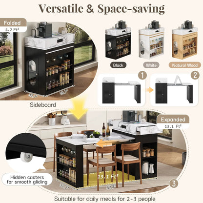 Extendable Dining Table With Folding Top