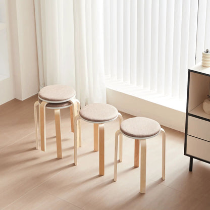 Stackable Round Backless Stools Set Of Four