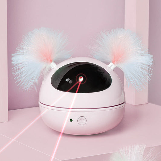Automatic electric cat toy with pastel fluffy ear pom-poms and white dome Sell My Stuff on Tampa Home & Garden Store
