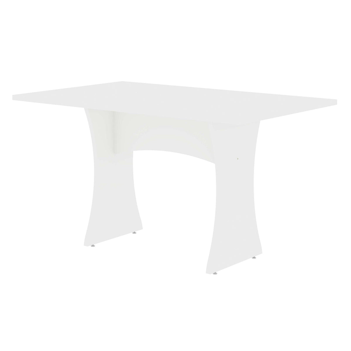 Modern dining table white finish with adjustable metal feet on Tampa Home & Garden Store