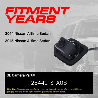 Backup camera OEM Master Tailgaters for 2014-2015 Nissan Altima Sedan, part 28442-3TA0B on Tampa Home & Garden Store