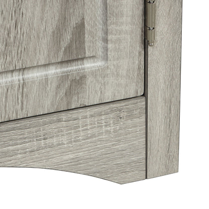 Linen cabinet by HouseOfZazla with adjustable shelves in weathered gray wood finish on Tampa Home & Garden Store