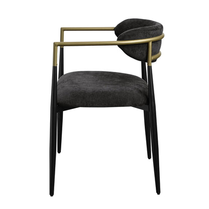 Jaramillo chair with gold-tone frame and dark gray fabric upholstery on Tampa Home & Garden Store