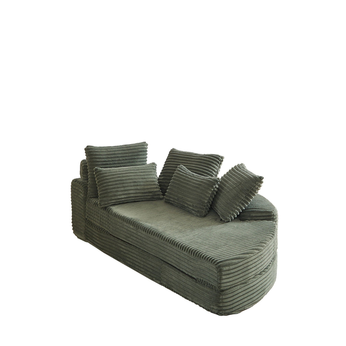 Semi Circular Corduroy Sofa Bed With Pillow