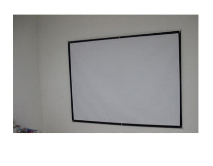 Projector HD screen wall-mounted with white projection surface and black frame, My Store on Tampa Home & Garden Store