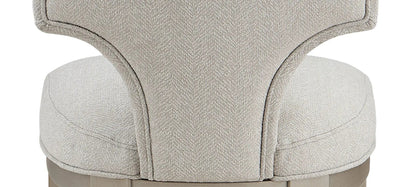 Kasa Side Chair set of 2 in light gray boucle fabric with curved back and wood base on Tampa Home & Garden Store