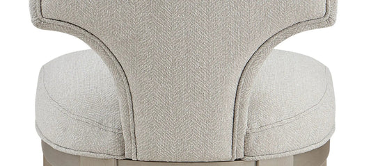 Kasa Side Chair set of 2 in light gray boucle fabric with curved back and wood base on Tampa Home & Garden Store