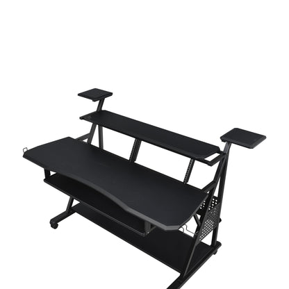 Willow music desk power station by HouseOfZazla in black metal with tiered work surface on Tampa Home & Garden Store