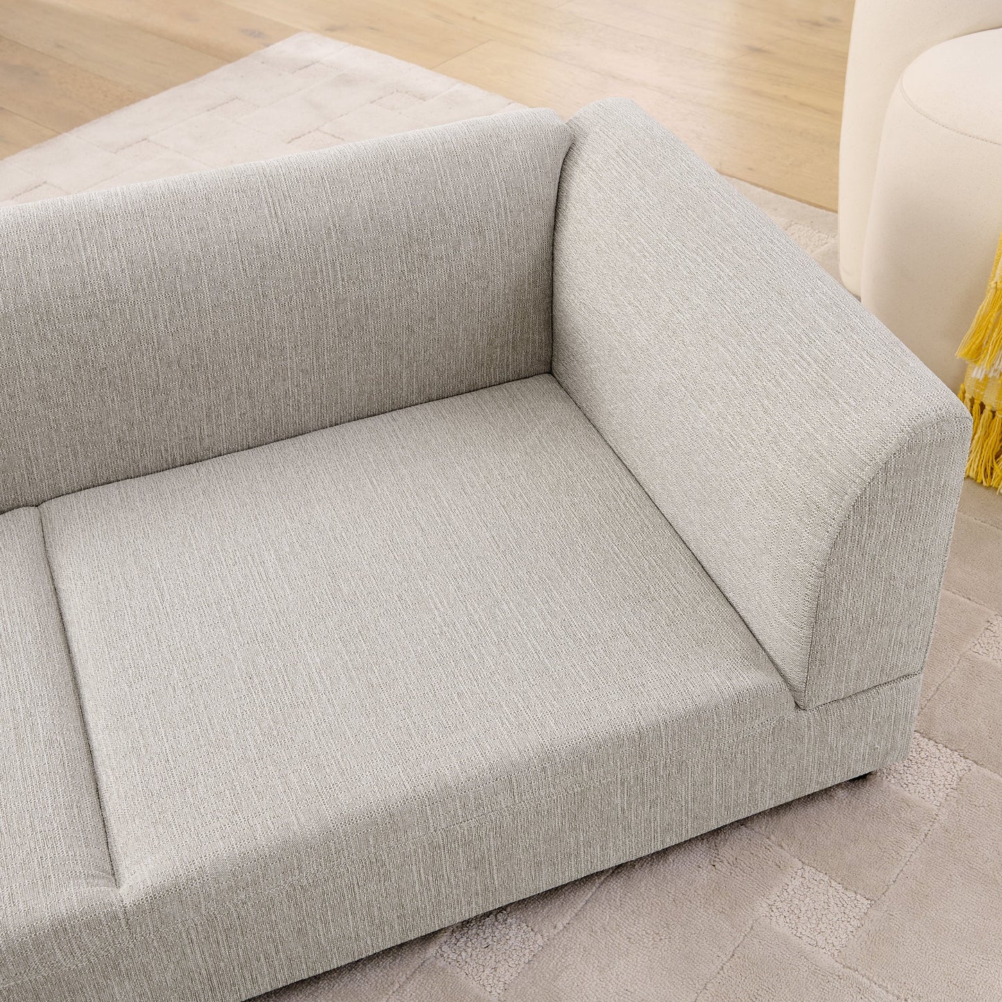Comfortable oversized pet sofa in gray fabric by HouseOfZazla for medium/large dogs on Tampa Home & Garden Store
