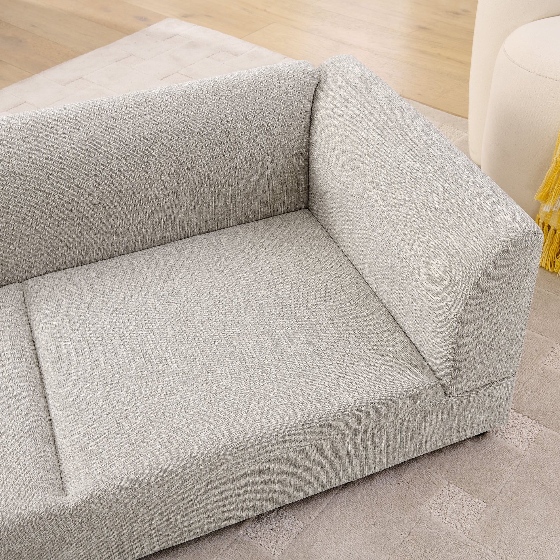 Comfortable oversized pet sofa in gray fabric by HouseOfZazla for medium/large dogs on Tampa Home & Garden Store