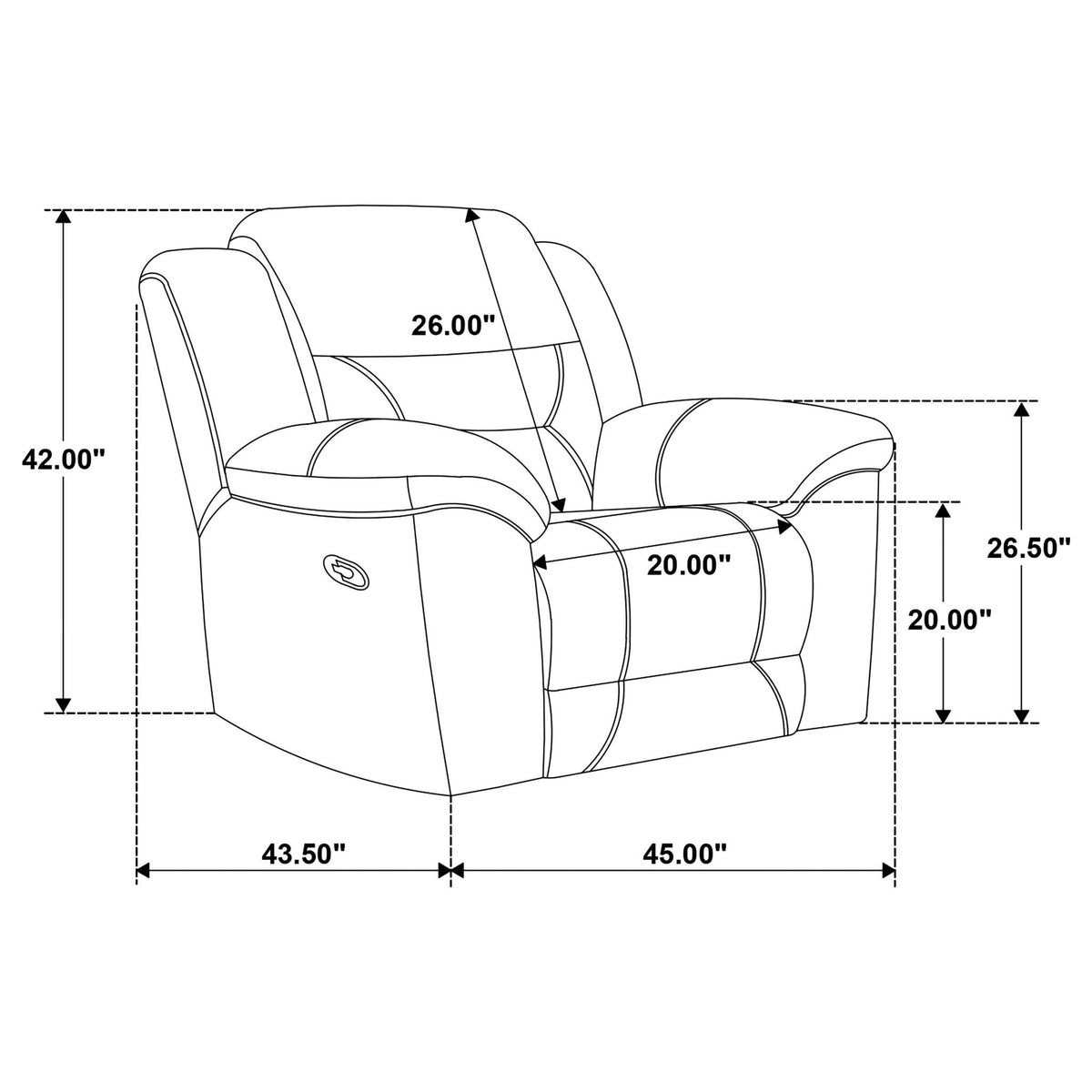 Sebring gray upholstered glider recliner chair with manual recline and smooth gliding motion on Tampa Home & Garden Store