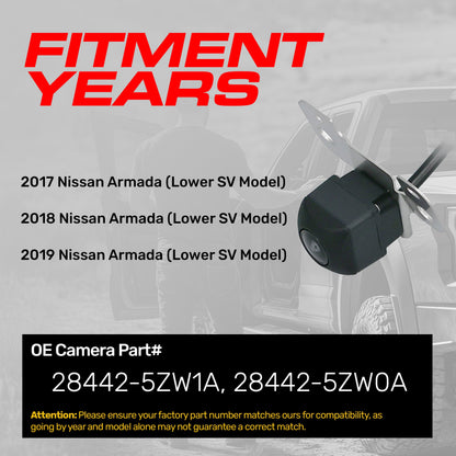 Master Tailgaters Nissan Armada Lower SV OE backup camera 28442-5ZW0A, 28442-5ZW1A on Tampa Home & Garden Store