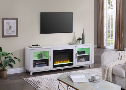White walnut Fireplace TV Stand Console with Integrated Heater, 70 Inch, by HouseOfZazla on Tampa Home & Garden Store