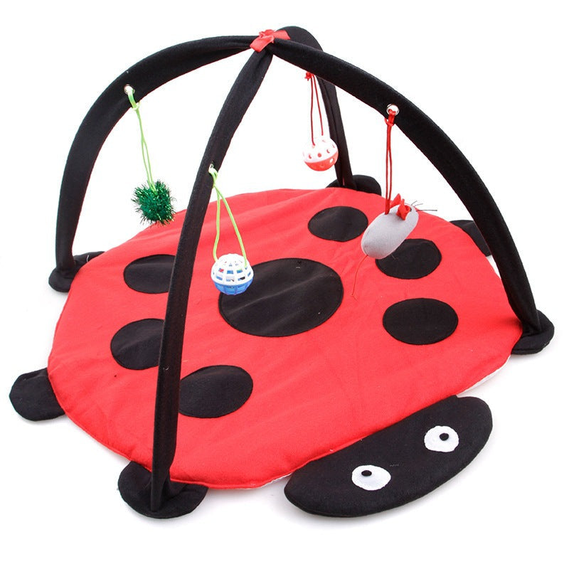 Cartoon Cat Play Tent with red ladybug mat, foldable bed and hanging balls, Sell My Stuff on Tampa Home & Garden Store