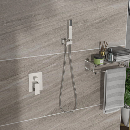 Dual shower head ceiling mount system by HouseOfZazla with pressure-balanced valve gray on Tampa Home & Garden Store