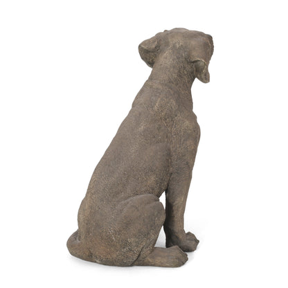 MGO Dog Decor outdoor dog statue by HouseOfZazla, brown-gray textured finish on Tampa Home & Garden Store