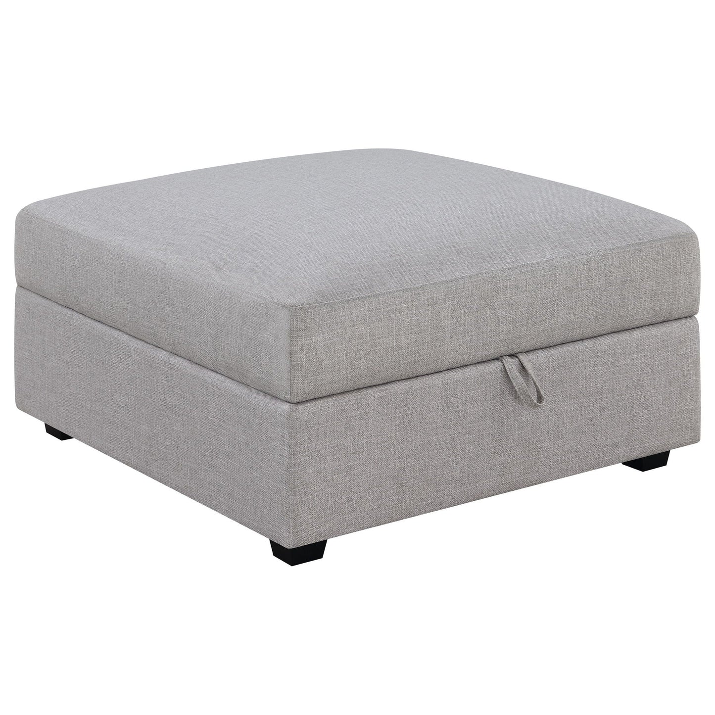 Lafayette 2-piece modular sectional ottoman in gray fabric with black legs HouseOfZazla on Tampa Home & Garden Store