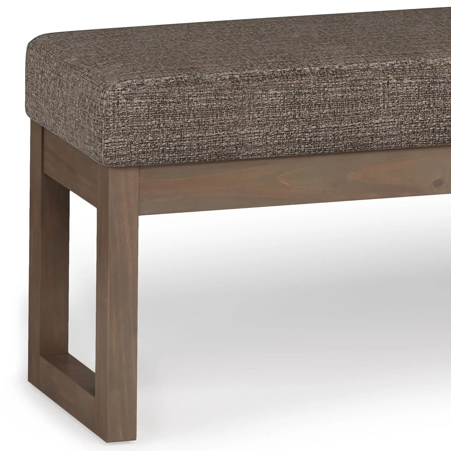 Milltown Upholstered Ottoman Bench With Driftwood