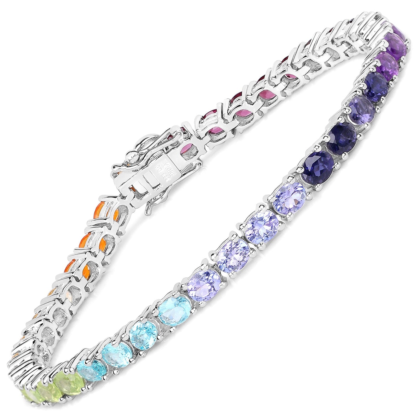 Bracelet by Bids.com: 12.04ct multi-stone .925 sterling silver with rainbow gemstones on Tampa Home & Garden Store
