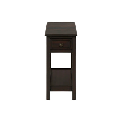 Accent End Table, 2-tier with a storage drawer in walnut finish, Unique Piece Furniture on Tampa Home & Garden Store
