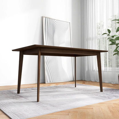Carlos Dining Table in Solid Wood Brown Finish