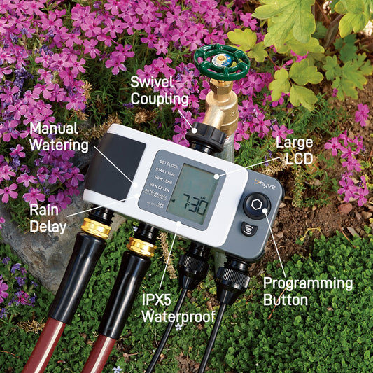B-hyve XD Bluetooth 4-Outlet Hose Faucet Timer 24634