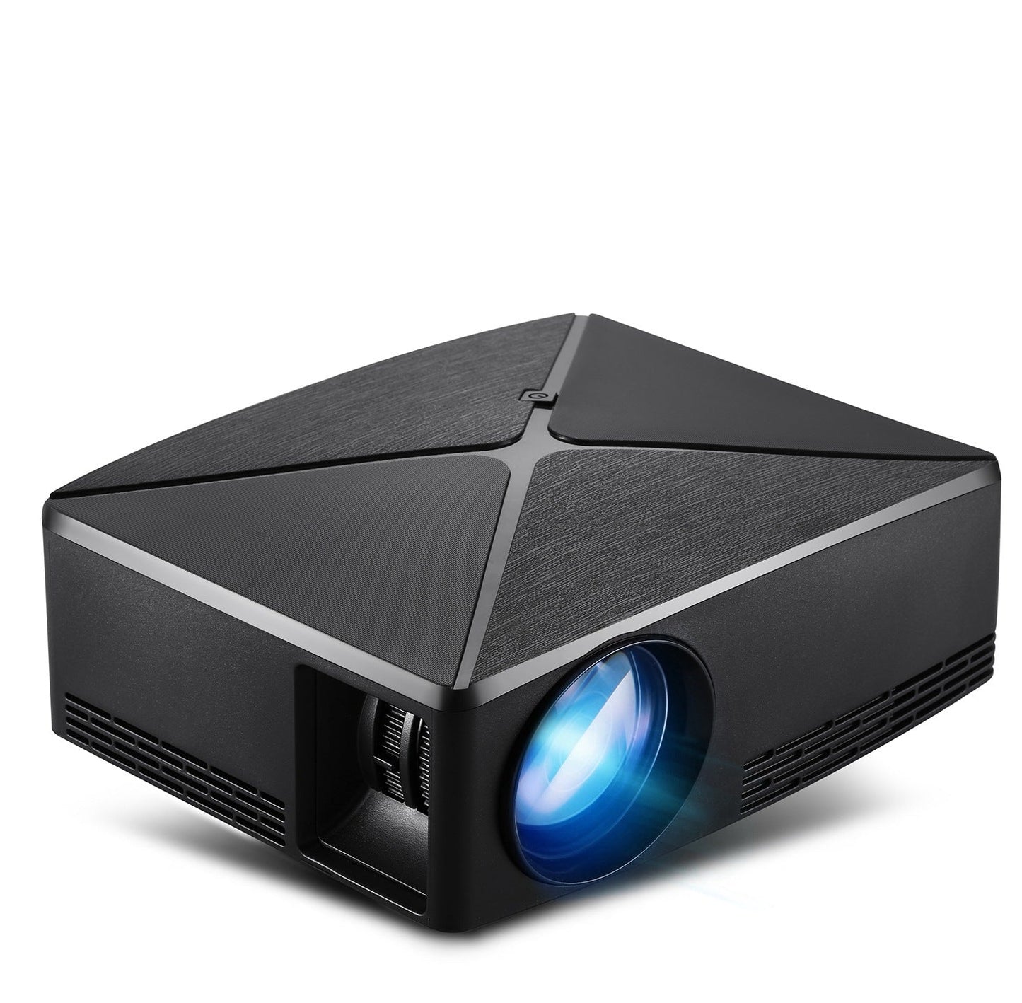 Home desktop projector by My Store; black body with textured top panels and blue lens on Tampa Home & Garden Store