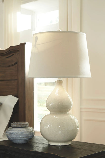 Saffi Ceramic Table Lamp Cream Finish Elegant