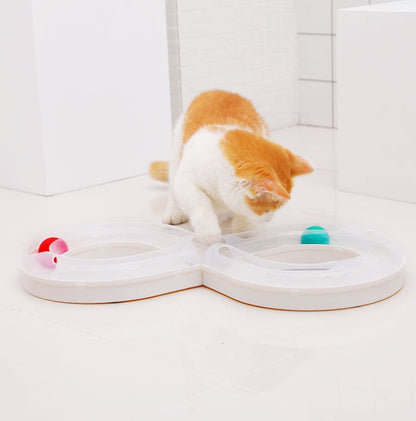 Cat toy turntable set, white dual-track play track with colorful balls, Sell My Stuff on Tampa Home & Garden Store