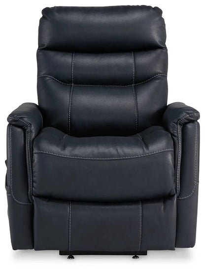 Strawbill Power Lift Recliner, dark navy leather lift chair by Unique Piece Furniture on Tampa Home & Garden Store