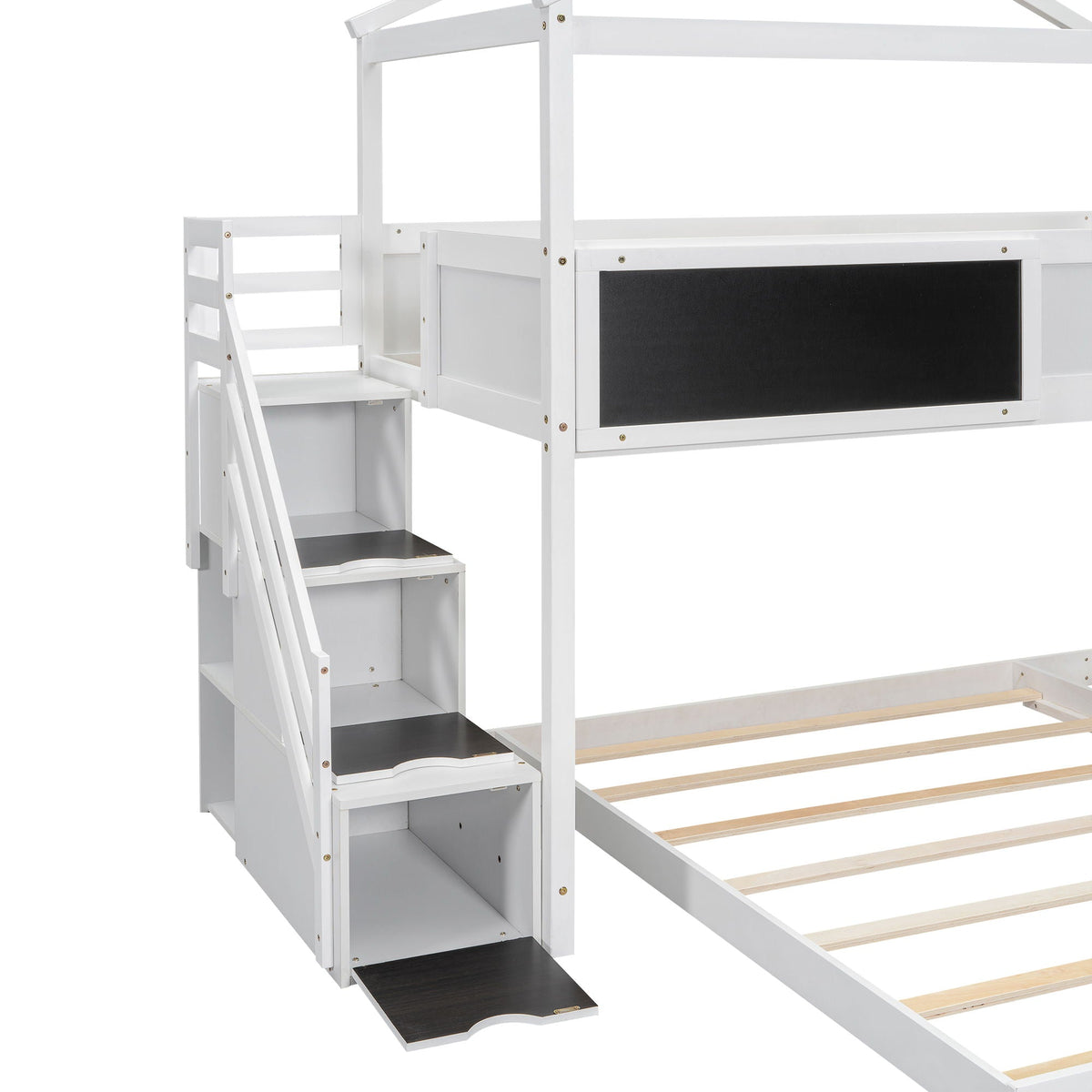 White House Style Bunk Bed with Storage Staircase and board by HouseOfZazla on Tampa Home & Garden Store