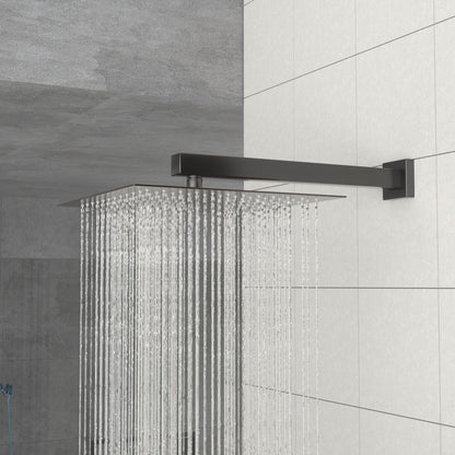 10in square rainfall shower head with silicone nozzles, oil-rubbed bronze finish, wall-mount kit on Tampa Home & Garden Store