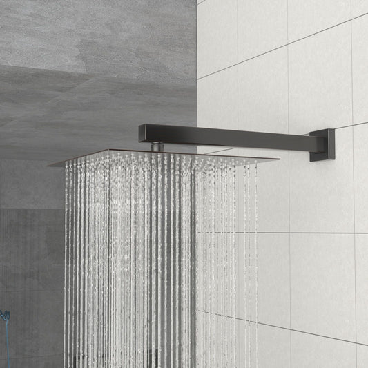 10in square rainfall shower head with silicone nozzles, oil-rubbed bronze finish, wall-mount kit on Tampa Home & Garden Store